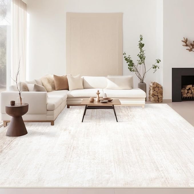 Area Rugs 9x12 Living Room: Washable Rug Modern Abstract Large Rugs Soft Non - Image 8