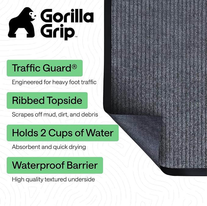 GORILLA GRIP Waterproof Traffic Guard Door Mat, Heavy Duty Entryway Mats - Image 2