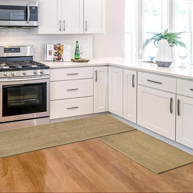 Artoid Mode Washable Non Slip Kitchen Rugs and Mats Set of 2, Rubber Backing - Image 4