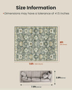 AMADA HOMEFURNISHING 8x10 Washable Area Rug, Low-Profile Large Area Rug - Image 2