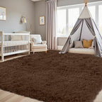 5x7 Area Rugs for Living Room Rug: Soft Fluffy Shag Brown Rugs for Bedroom - Image 9