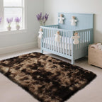 Fluffy Rug Shag Area Rug, Mottling Brown 3x5 Area Rugs - Image 2