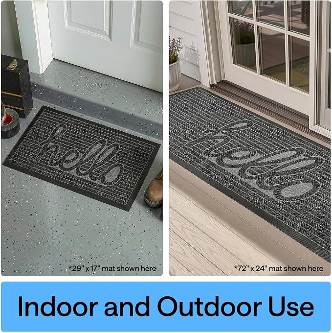 GORILLA GRIP 100% Waterproof All-Season WeatherMAX Doormat, US Designed Natural - Image 9