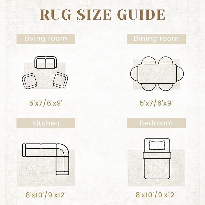 Round Rugs 4ft Vintage Floral Small Circle Rug, Washable Non Slip Soft Low Pile - Image 8