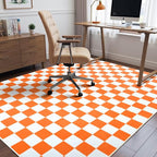 Terrug Orange and White Checkered Rug - Image 4