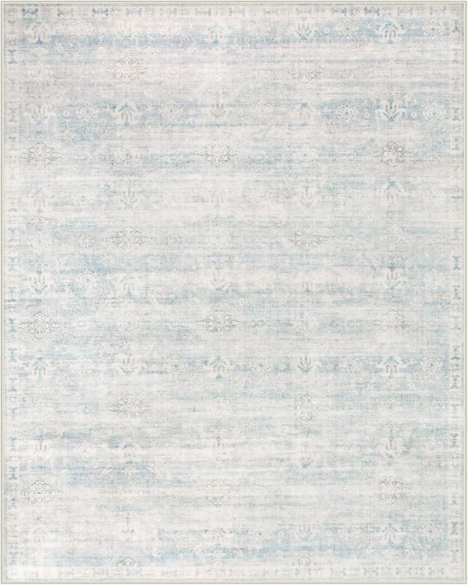 Lahome Blue Rugs for Living Room, 8x10 Distressed Light Blue Area Rugs for - Image 7