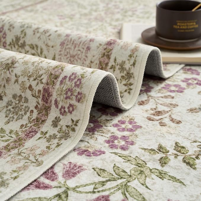 jinchan Zenith Floral 2x3 Rug for Entryway Kitchen Rug Washable Non-Slip - Image 9