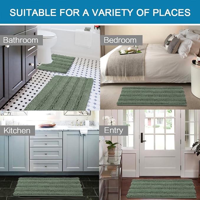 H.VERSAILTEX Bathroom Rugs Bath Rug Set 2 Piece Bathroom Contour Rug Toilet Mat - Image 6