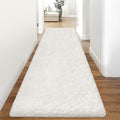 3x10 Feet White Soft Shag Runner Rug by TENNOLA
