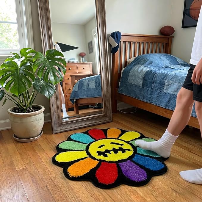 Trippy Happy Face Rug Cool Rugs Tufted Quick Dry Bath Mats - Image 6