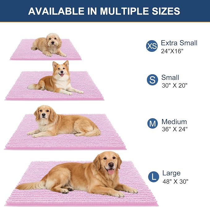 OLANLY Dog Door Mat for Muddy Paws 30x20, Ultra Absorbent Chenille Mud Doormat - Image 2