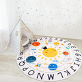 Round ABC Space Kids Rugs, 5.2 ft Non-Slip Solar System Alphabet Rugs, Washable by LTKOUGFAM