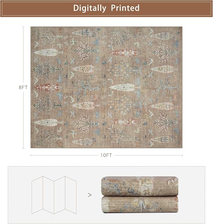 Srugn Washable Rugs 8x10 Area Rugs - Image 2
