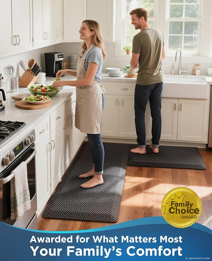 Ophanie Kitchen Mats for Floor, 3/4 inch Thick, 20x39 Anti Fatigue Cushioned Mat - Image 8