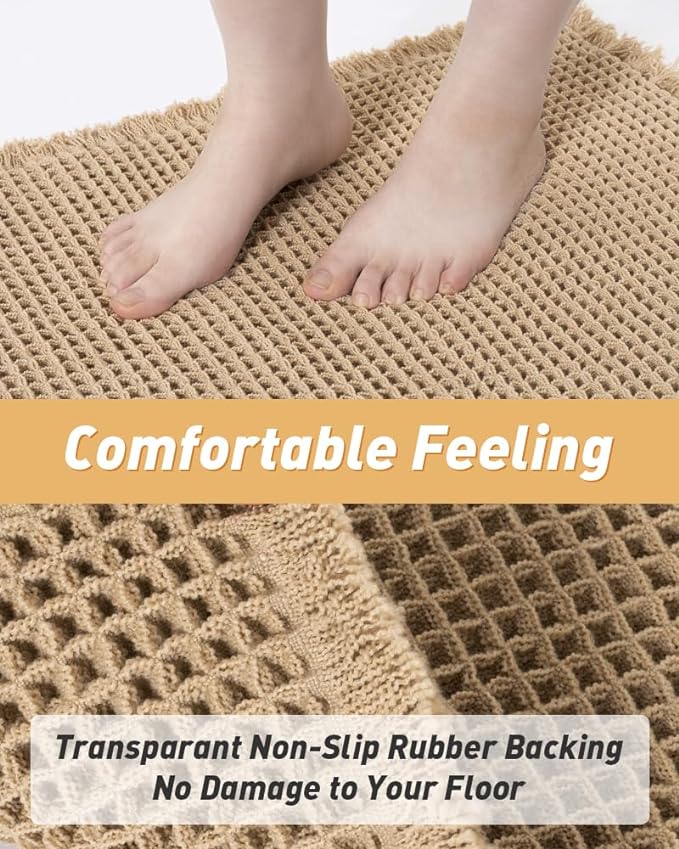 Upgraded Waffle Runner Rug, Super Absorbent Non Slip Bath Mats - Image 3