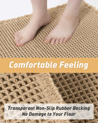 Upgraded Waffle Bath Mats Set of 2, Super Absorbent Non Slip Bath Mats - Image 3