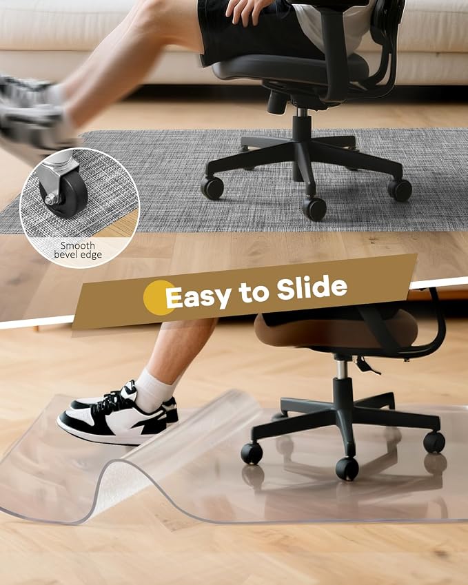 BesWin Office Chair Mat for Hard Floors, Heavy Duty Non-Slip PVC Hard Floor - Image 4