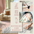 Lahome Pink Boho Bedroom Rug 5x7, Washable Non Slip Soft Botanical Area Rug - Image 5