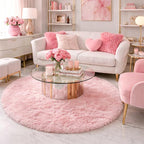Amdrebio Light Pink Round Circle Rug 4Ft - Image 6