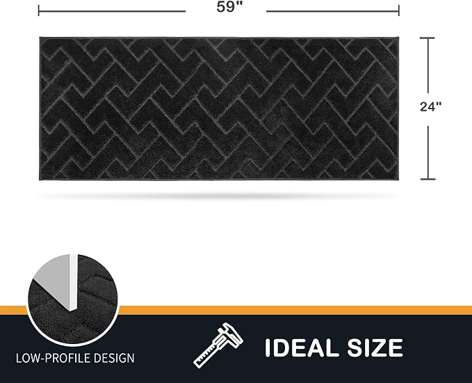 PURRUGS Dirt Trapping Door Mat 24" x 59", Non-Slip Machine Washable Entry Rug - Image 2
