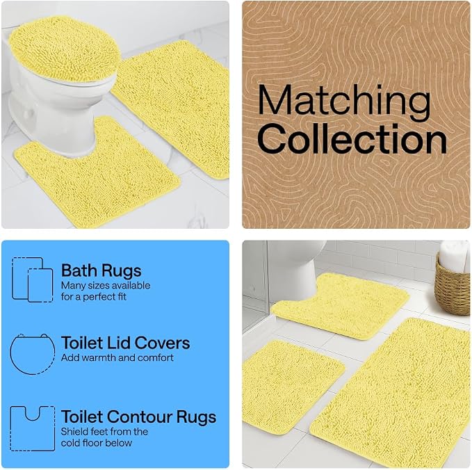 GORILLA GRIP Bath Rug Mat, Thick Soft Absorbent Chenille, Quick Dry Microfiber - Image 8