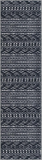 KUTA Moroccan Boho Runner Rug 2.6x10 Non-Slip Vintage Black Washable Hallway - Image 8