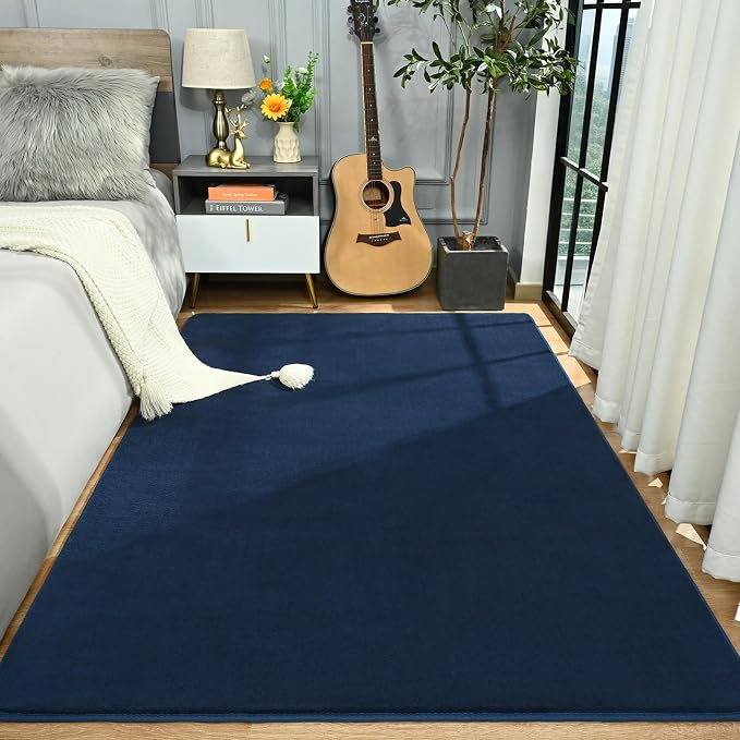 Amearea Large Modern Area Rugs for Bedroom Living Room, 5x8 Feet Navy Blue - Image 4