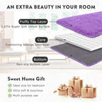 WISH TREE Purple Fluffy Shag Rug 6x9 Ft, Soft Non-Slip Plush Area Rug - Image 6