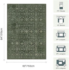 Rugxara 5x7 Area Rugs for Living Room Bedroom, Washable Rug, Non Slip & Low - Image 2