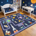 Outer Space Kid Rug，Boys Car Rug by Pyrrhiteisalwayswithyou