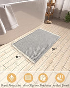 Upgraded Waffle Bath Mat, Super Absorbent Non Slip Bath Mats - Image 2