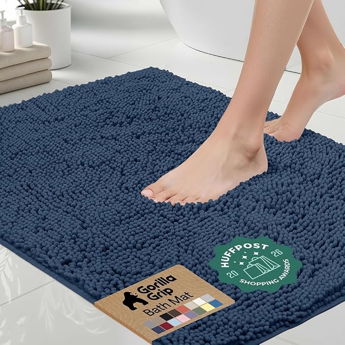GORILLA GRIP Bath Rug Mat 30x20, Thick Soft Absorbent Chenille, Quick Dry by Unknown