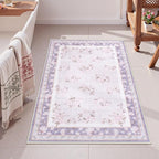 LIVEBOX Floral Washable Rug 2x3, Lavender Bathroom Rugs Non Slip Soft Bedroom by LIVEBOX
