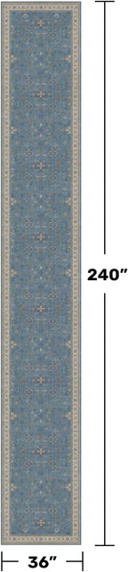 Hazo Haus Blue Boho 3x20 Extra Long Hallway Runner Rug - Image 2