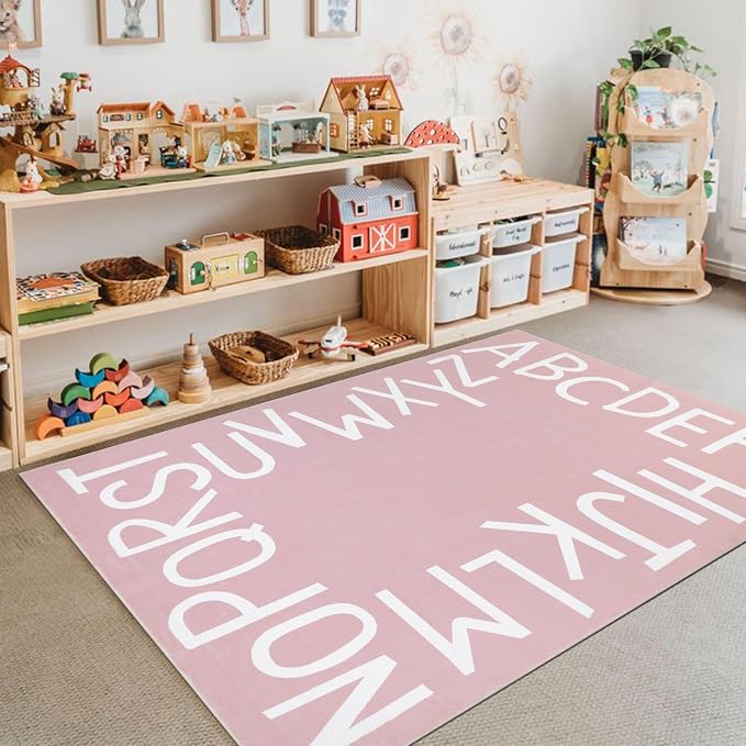 Topotdor Kids Play Rug Alphabet Nursery Area Rug Extra Large Soft Crawling Play - Image 7