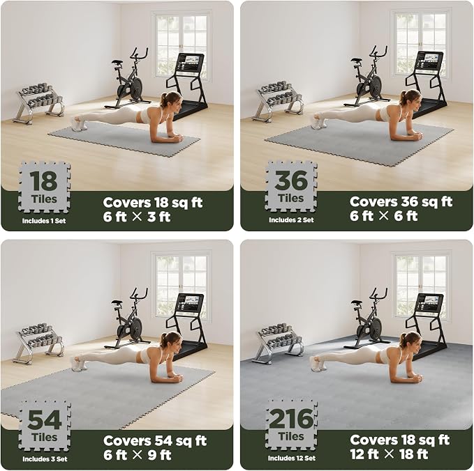 AIRHOP 18 PCS Gym Floor Mat, EVA Foam Puzzle Gym Mat, High-Density Interlocking - Image 5