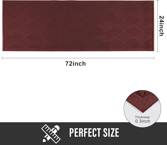 HIYARD Durable Front Door Mat, Absorbent Muddy Dirt Resist Welcome Door Mats - Image 2