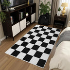 Terrug Black and White Checkered Rug - Image 2