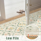 Entryway Rug 2X3 Small Rugs: Floral Washable Door Mat Vintage Soft Low Pile - Image 8