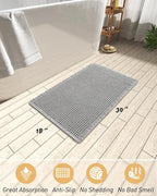 AMOAMI Upgraded Waffle Bath Mat, Super Absorbent Non Slip Bath Mats - Image 2