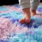 Amdrebio Blue Purple Rainbow Mermaid Rugs - Image 4