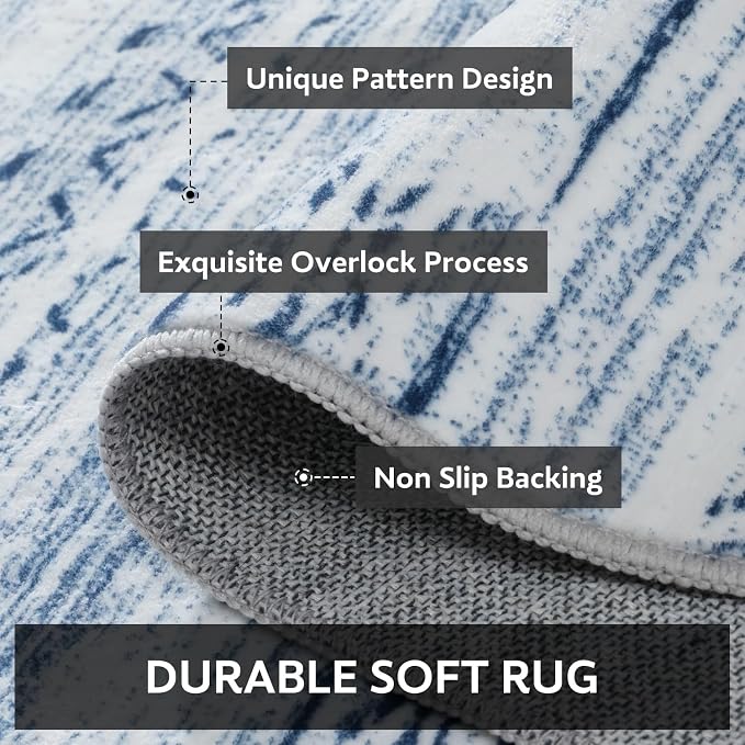 5x7 Area Rugs for Living Room Machine Washable Rug Distressed Indoor Carpet - Image 5