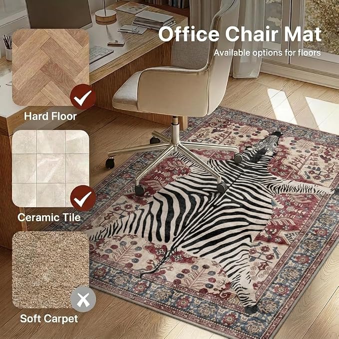 48"x72" Office Chair Mat for Hardwood Tile Floor, Under Desk Carpet Protector - Image 3