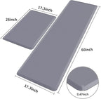 HappyTrends Kitchen Mat, 17.3"x28"+17.3"x60" Grey, Cushioned Comfort - Image 2