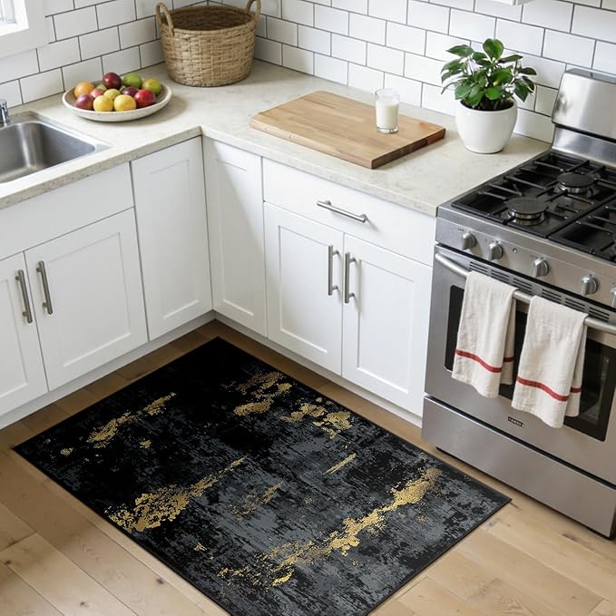 RELEANY Washable Area Rugs 3x4 Non-Slip Modern Abstract Soft by RELEANY