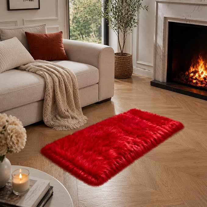 EasyJoy Ultra Soft Faux Fur Rug Fluffy Sheepskin Rug - Image 2