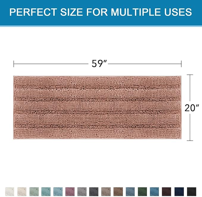 H.VERSAILTEX Bathroom Rugs Bath Mat Runner Rug Non Slip Kitchen Rug Extra Long - Image 2