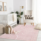 Lahome Abstract Washable Rugs, 4x6 Pink Rug - Image 5
