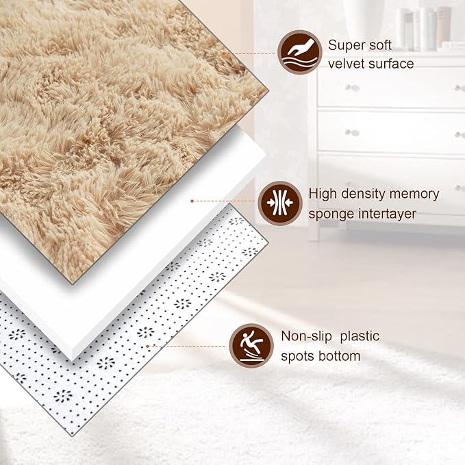 TWINNIS Super Soft Shaggy Rugs Fluffy Carpets, 4x5.9 Feet, Indoor Modern Plush - Image 2