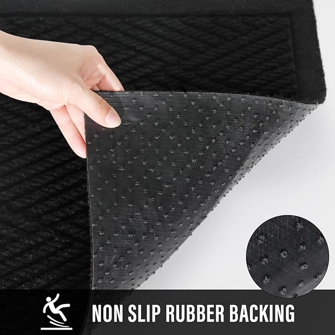 HIYARD Durable Front Door Mat, Absorbent Muddy Dirt Resist Welcome Door Mats - Image 4